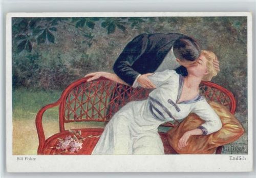 Kuss "Endlich" Liebe Poesie Glamour - Galerie Münchner Meister Nr. 429