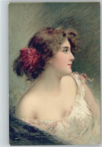 T.S.N. Serie 505 No 5 - Glamour Frau mit Blume im Haar