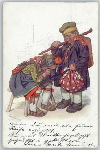 Verlag Bäcker Künstler AK Nr. 7 - Kinder in Uniform WK I - Schwälmer Trachten -