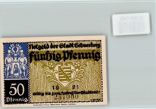 Schneeberg Notgeldschein 50 Pfennig Wappen Schneeberg