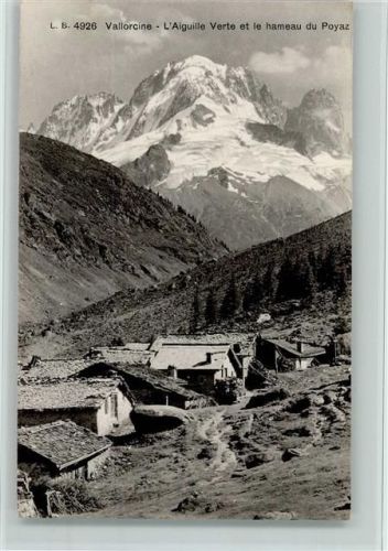 Vallorcine L'Aiguille Verte et le hameau du Poyaz