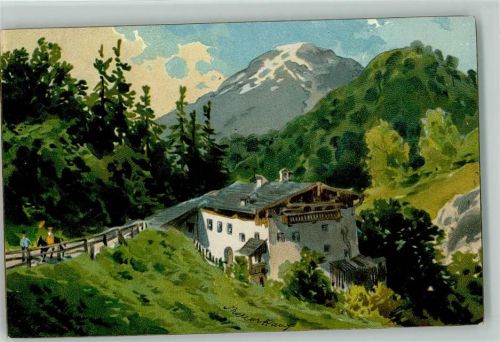 sign Theuerkauf , Litho 1898 AK Berge