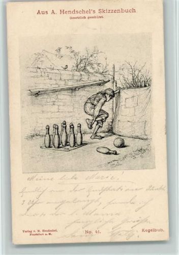 Hendschell Skizzenbuch No 41 - Im Hof kegeln 1901 AK