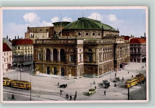 Kobenhavn, Theater - Straßenbahnen ca 1935 AK