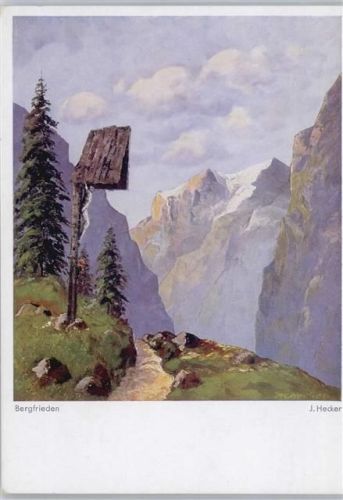 Bergfrieden sign. J. Hecker