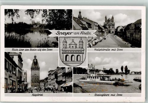 Speyer Binnenfähre Pfalz ca 1960 AK