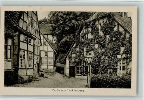 Tecklenburg Ortsansicht Fachwerkhäuser Laterne