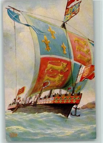 Nr. 58 Englisches Kriegsschiff 14. Jahrh. sign Rave