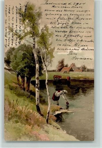 1904 Serie 1258 Vom Lenbenswege, Gänseliesl holt Wasser