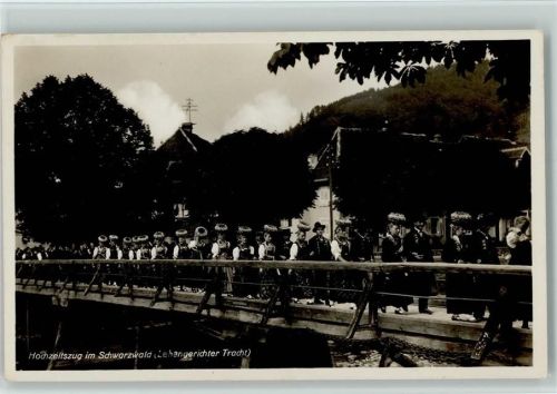 Hochzeitszug über die Brücke Foto ca 1936 AK