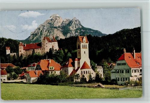 Füssen 1933 Berg Säuling mit der Burg und Kirche AK Verlag Herpich Nr. 733 AK