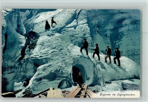 Eisgrotte im Eigergletscher 1923 AK Gute Erhaltung