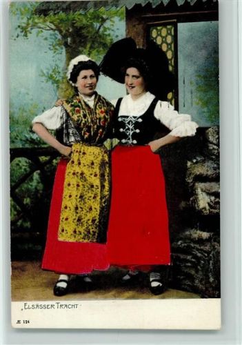 1916 AE Nr. 124 zwei Frauen roten Schürzen , Präge