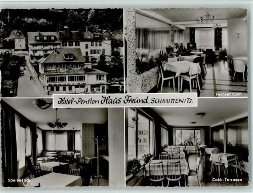 Schmitten Hotel Pension Haus Freund Innenaufnahme Fernsehraum Speisesaal Café-Terrasse