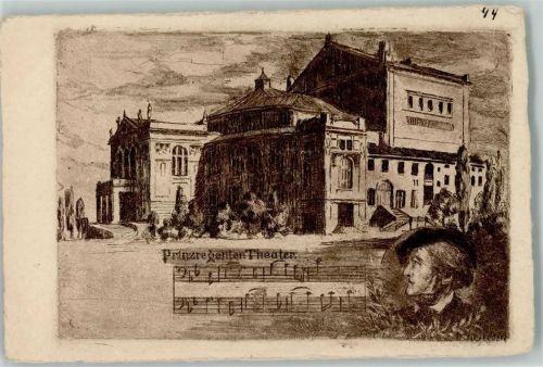 Prinzregenten Theater - Wagner - Radierung v. Leisert