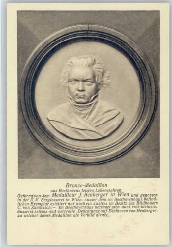 Bronze Medaillon aus Beethovens letzten Lebensjahren geformt von dem Medailleur Heuberger