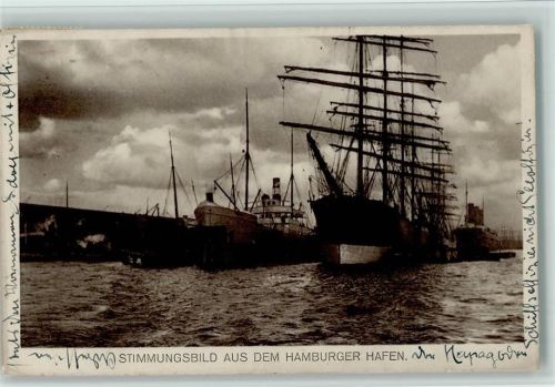 Hamburg 1915 Stimmungsbild aus dem Hamburger Hafen AK