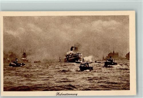 Hamburg Hafenstimmung 1924 AK Dampfpinassen