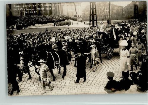Bild Nr. 13 Beisetzungsfeierlichkeiten für das Bayr. Königspaares in München 1921 Foto AK Ereignis