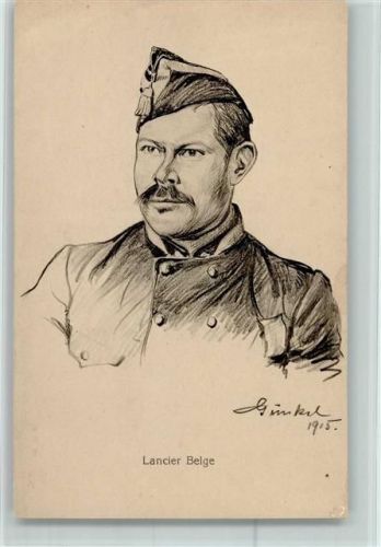 Lancier/ Belgien sign Gunkel 1915 - REX Serie 39-4 AK