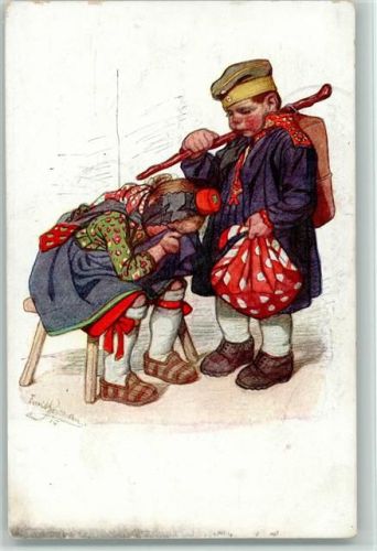 1915 Hessentrachten Nr. 7 AK Kinder in Uniform