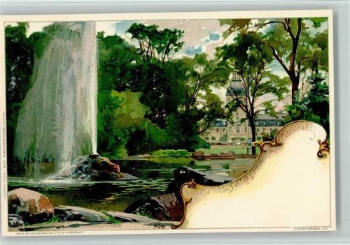 Karlsruhe Nr. 23 Sign. Kley - Schlossgarten mit Fontaine AK