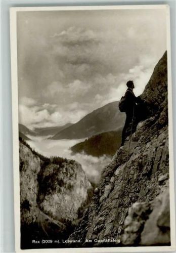 Rax - Loswand am Quartettsteig ca 1938 Foto AK
