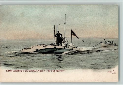 Latest Addition to the British Navy "The Sub Marine" 1904 Abb.
