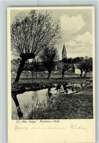 Steinheim 1951 Im alten Hagen, Wäsche waschen AK gute Erhaltung