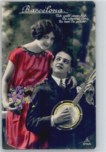 1927 Serie 5715-5 Barcelona - Banjospieler , Liebespaar