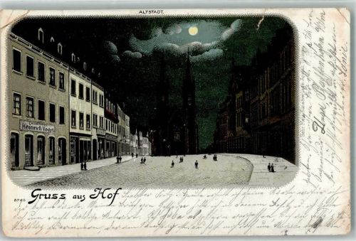 Hof Konditorei Heinrich B´Vogel Altstadt Lithographie/Mondschein