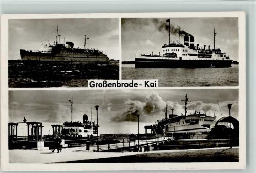 Großenbrode Kai - Fähre nach Dänemark Foto ca 1952-63 AK