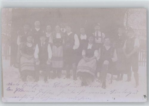 1917 Privat Foto AK Trachtengruppe