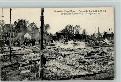 Ausstellung Exposition Bruxelles 1910 - Katastrophe Feuer - Kermesse, vue generale