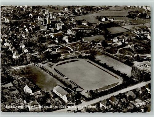 Sprockhövel Freibad, Sportplatz - Fliegeraufnahme 1963 Foto AK