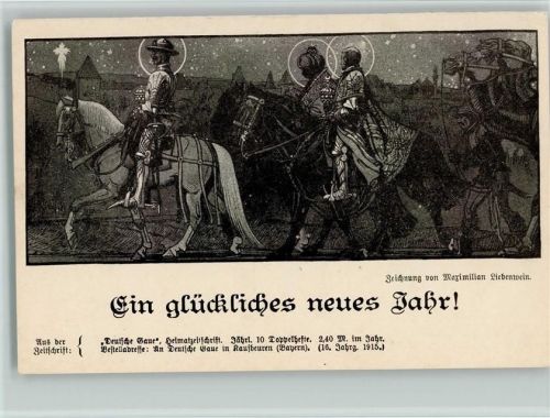 Zeichnung von Liebenwein - Neujahr - aus Deutsche Gaue Heimatzeitschrift Künstler