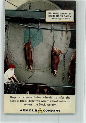 Werbung Armour Company - Fleischfabrik - Schwein hängen zur Verarbeitung - Landwirtschaft