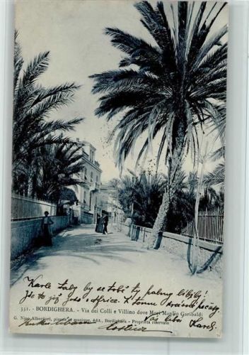 Bordighera 1906 Vei dei Colli e Villione dove Mori Manlio Garibaldi, gute Erhaltung AK