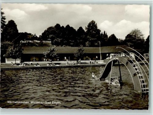 Wermelskirchen 1962 Waldstrandbad, Schwimmbad, sehr gute Erhaltung AK