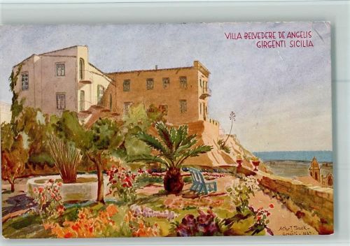 Agrigento 1935 Girgenti - signiert Arthur Black - Villa Velvedere de Angelis AK