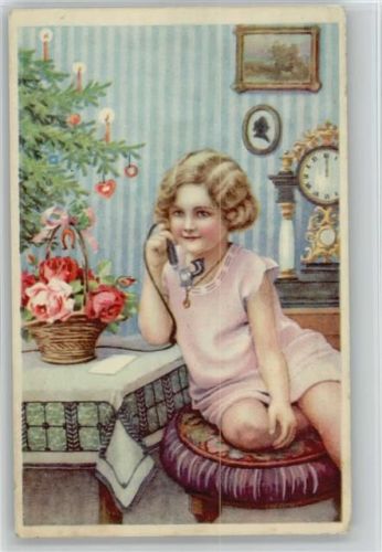 Standuhr - Weihnachten - ca 1935 AK