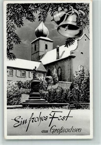 Großsachsen Kirche Denkmal Winteraufnahme Tannenzweige Glocken