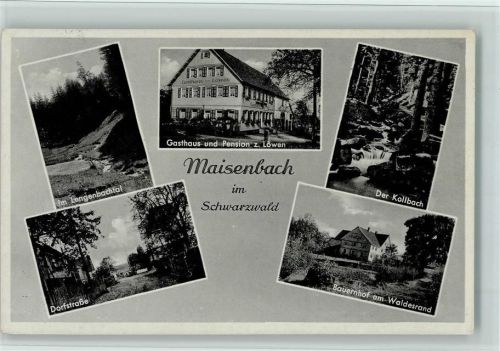 Maisenbach 1955 Gasthaus zum Löwen, Dorfstrasse, Kollbach, Bauernhof , gute Erhaltung AK