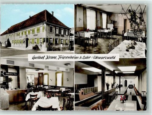 Friesenheim Gasthof Krone mit Kegelbahn, , sehr gute Erhaltung AK