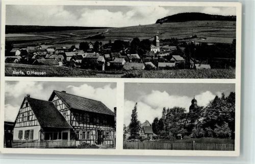 Berfa Gesamtansicht Ortsansichten Fachwerkhaus Kirche 3-Bildaufnahme