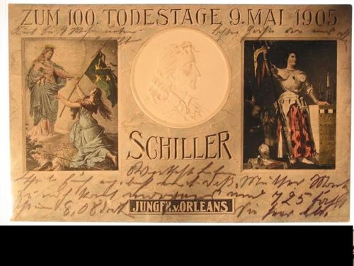 1905 Zum 100. Todestag versch. Gestalten - Scan hat einen schwarzen Streifen, die Karte nicht