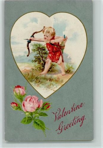 Valentine Greeting - Amor beim Schiessen, großes Herz