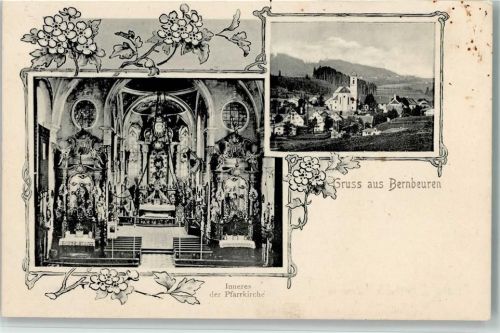 Bernbeuren Ortsansicht Pfarrkirche Innenaufnahme 2-Bildaufnahme