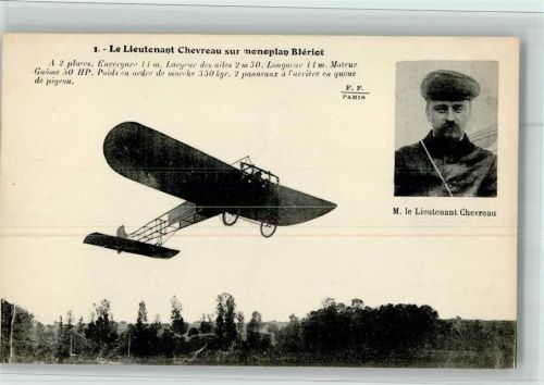 Nr. 1 Aviateur - Leutnant Chevreau und Flugzeug , gute Erhaltung