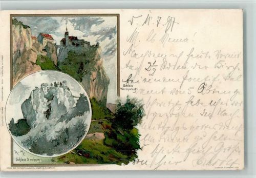 Schloß Bronnen - Velten Verlag Nr. 18 - sign K.M. AK Velten 1897 Künstlerkarte